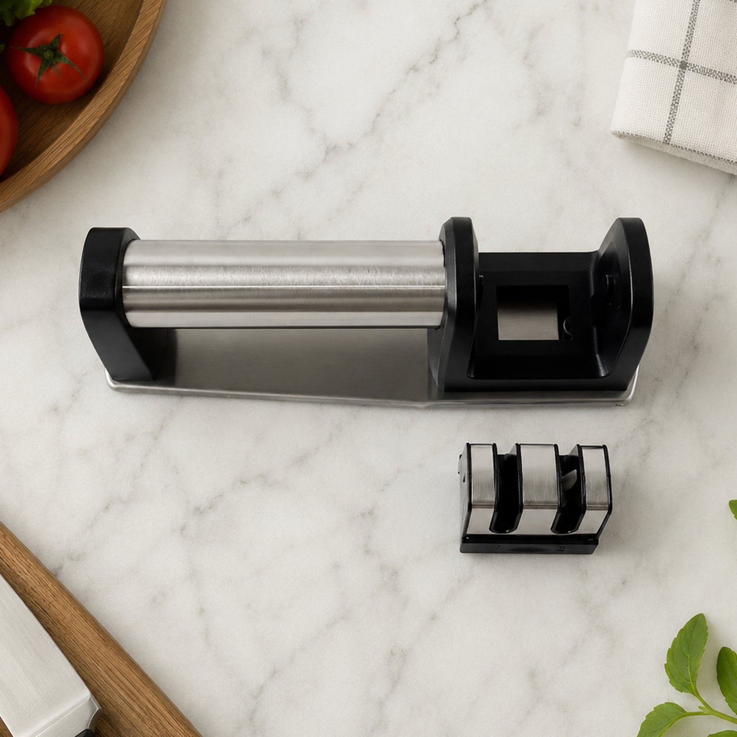 Two stage knife sharpener product view