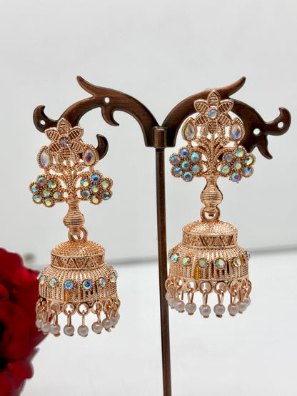 Traditional Rose Design Earring Pair