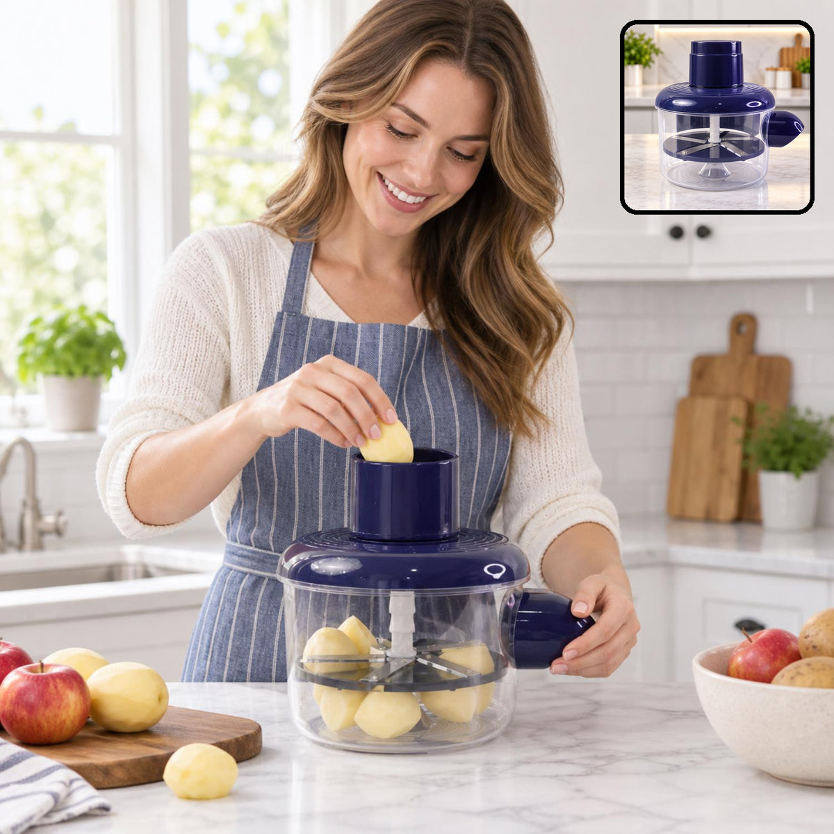 Automatic peeler set lifestyle use with potatoes