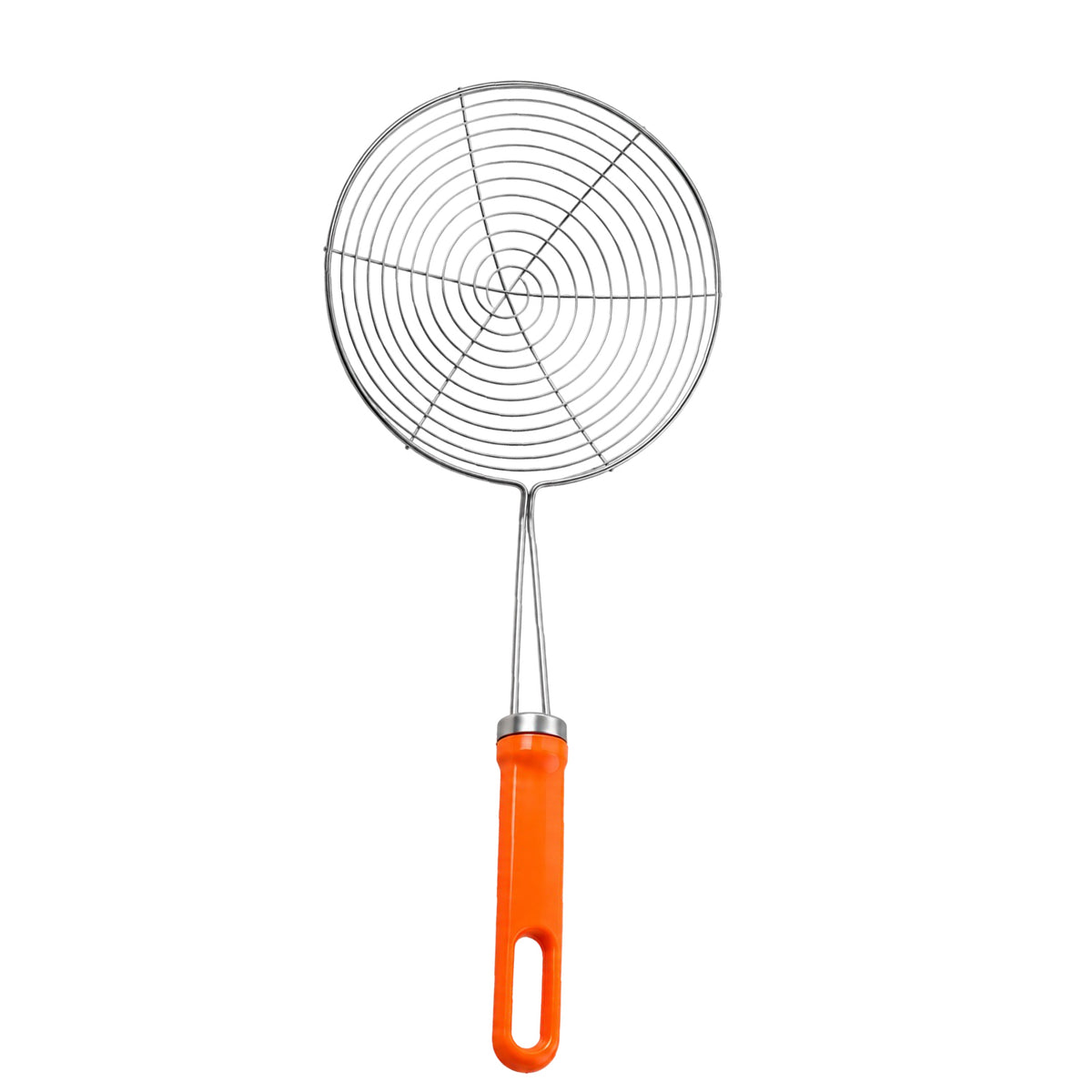 Frying strainer spoon on white background