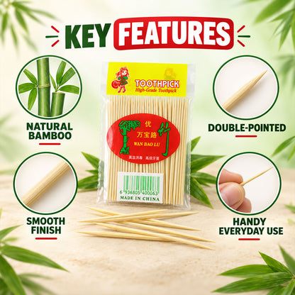 Double pointed wooden toothpicks for serving snacks - view 03