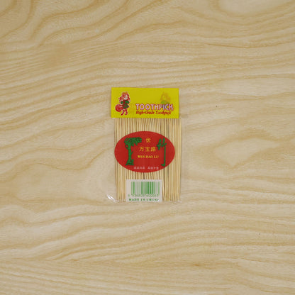 Actual photograph of wooden toothpick packet