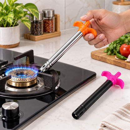 Kitchen gas stove lighters with push plungers and metal barrels - view 01