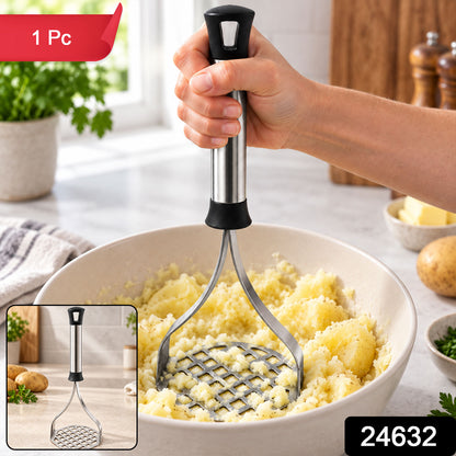Apex Stainless Steel Potato Masher, Pav Bhaji Masher with Grip Handle (1 Pc)