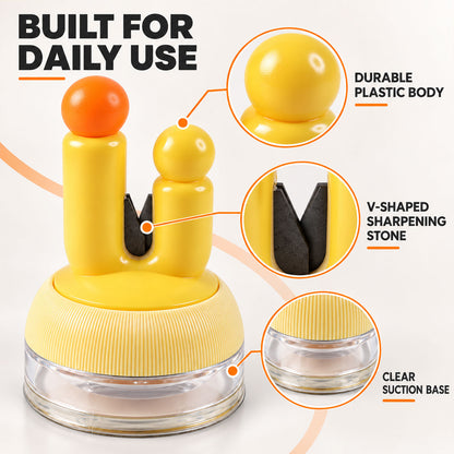 Suction cup manual knife sharpener - body and sharpening slot