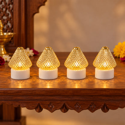 Antique style golden LED tealight lamps - main display