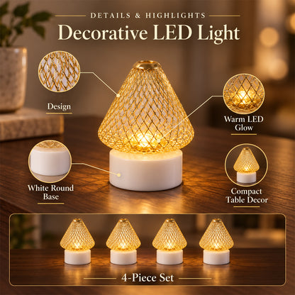 Antique style golden LED tealight lamps - design features