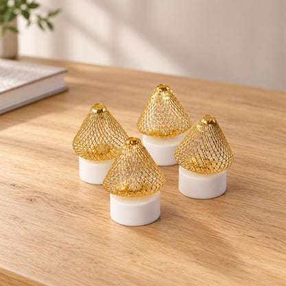 Antique style golden LED tealight lamps - decorative arrangement