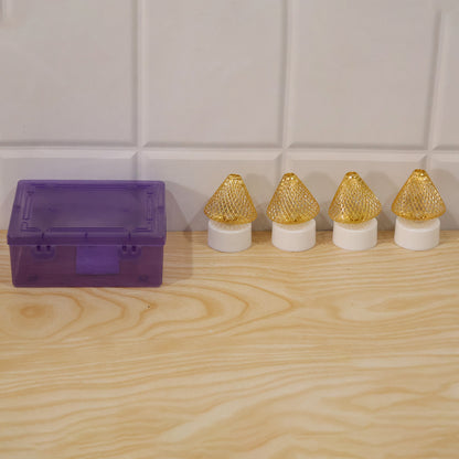 Antique style golden LED tealight lamps - actual product and plastic box
