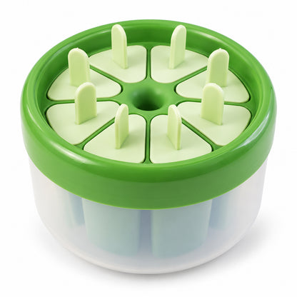 Round eight cavity kulfi ice pop mold with removable stick lids 5