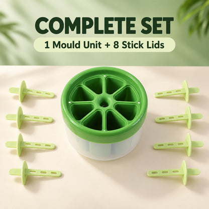 Round eight cavity kulfi ice pop mold with removable stick lids 7