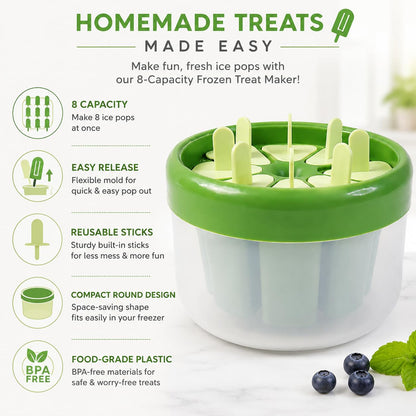 Green Round 8-Cavity Popsicle Mould