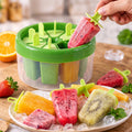 Round Plastic Ice Cream Candy Popsicle Maker with Reusable Sticks (8 Mold)