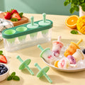 Ice Cream Candy Popsicle Maker with Reusable Sticks & Container (4 Mold)