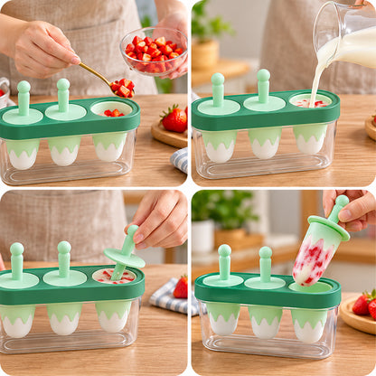 Green 4-Cavity Popsicle Mould