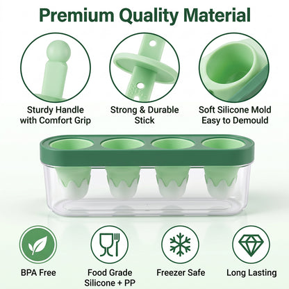 Green 4-Cavity Popsicle Mould