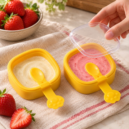 Yellow Square Ice Cream Moulds