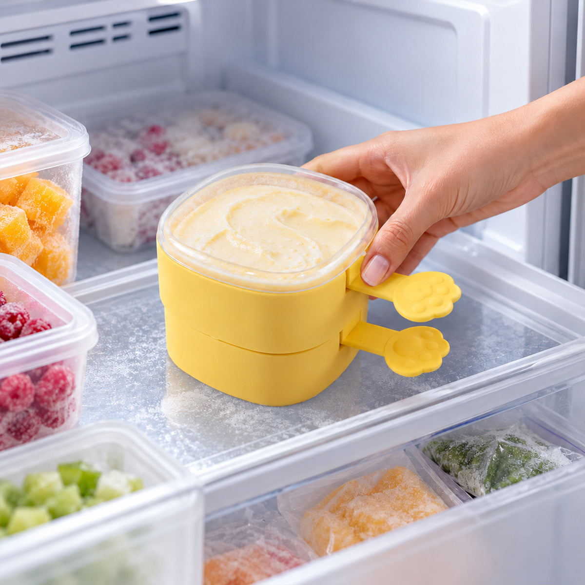 Yellow Ice Cream Moulds with Paw Handles