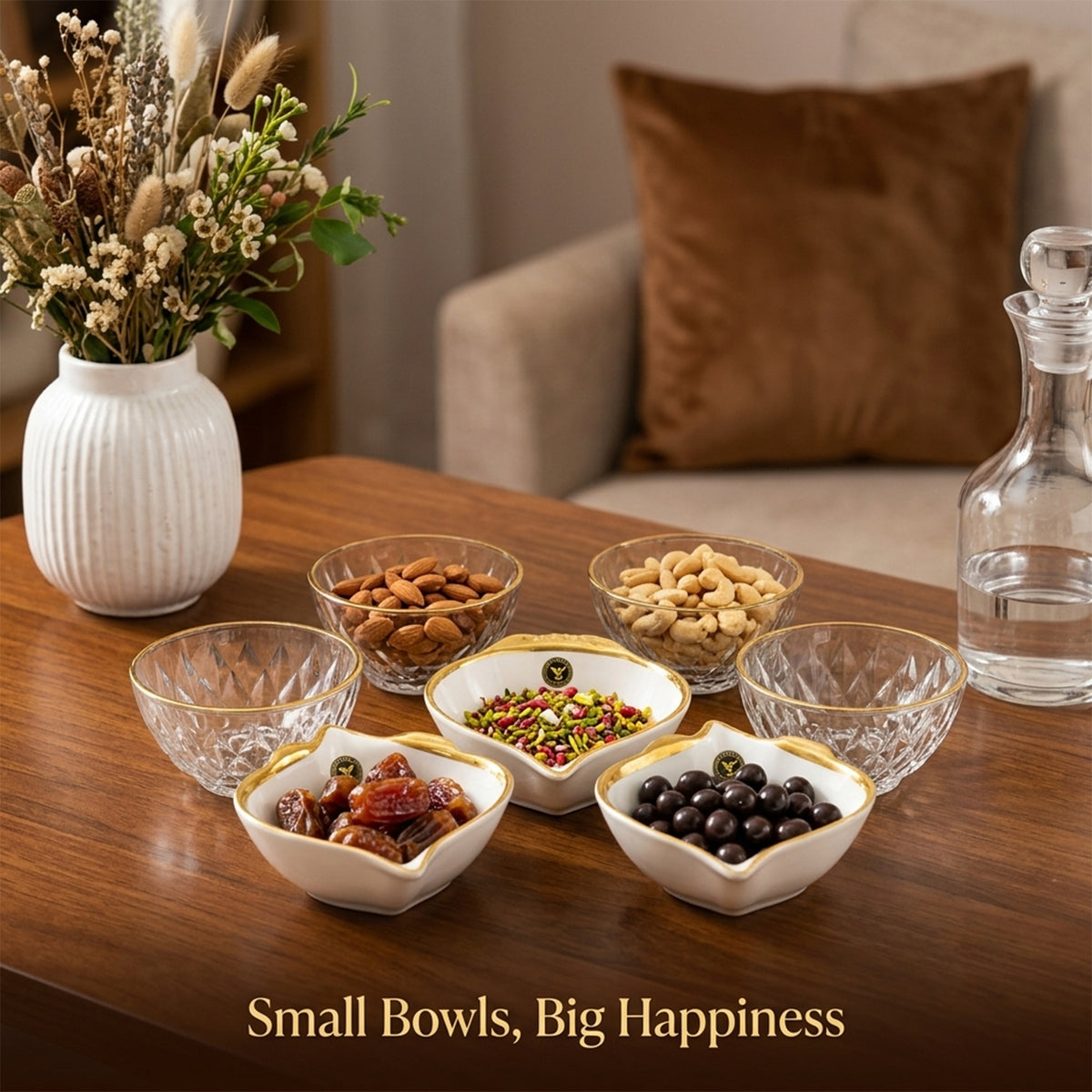 Glass Bowls and Leaf Dishes Gift Set