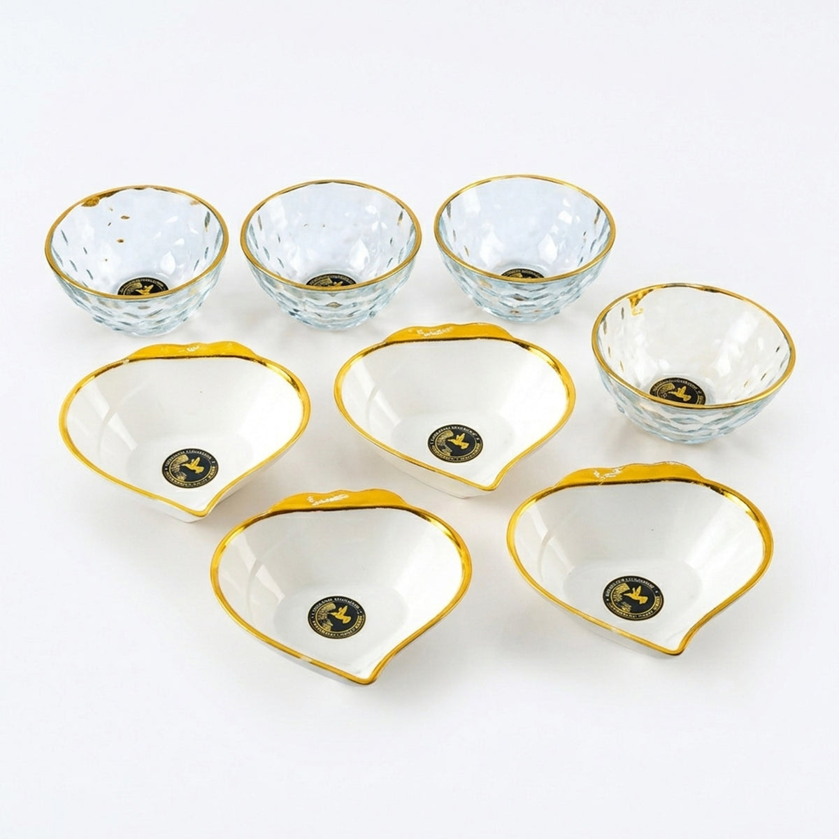 Gold Rim Glass Bowl Set
