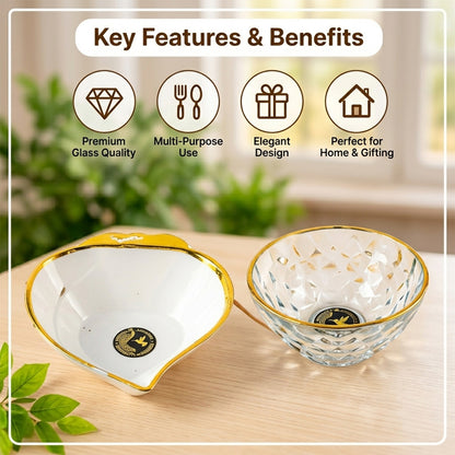 Glass Bowls and Leaf Dishes Gift Set
