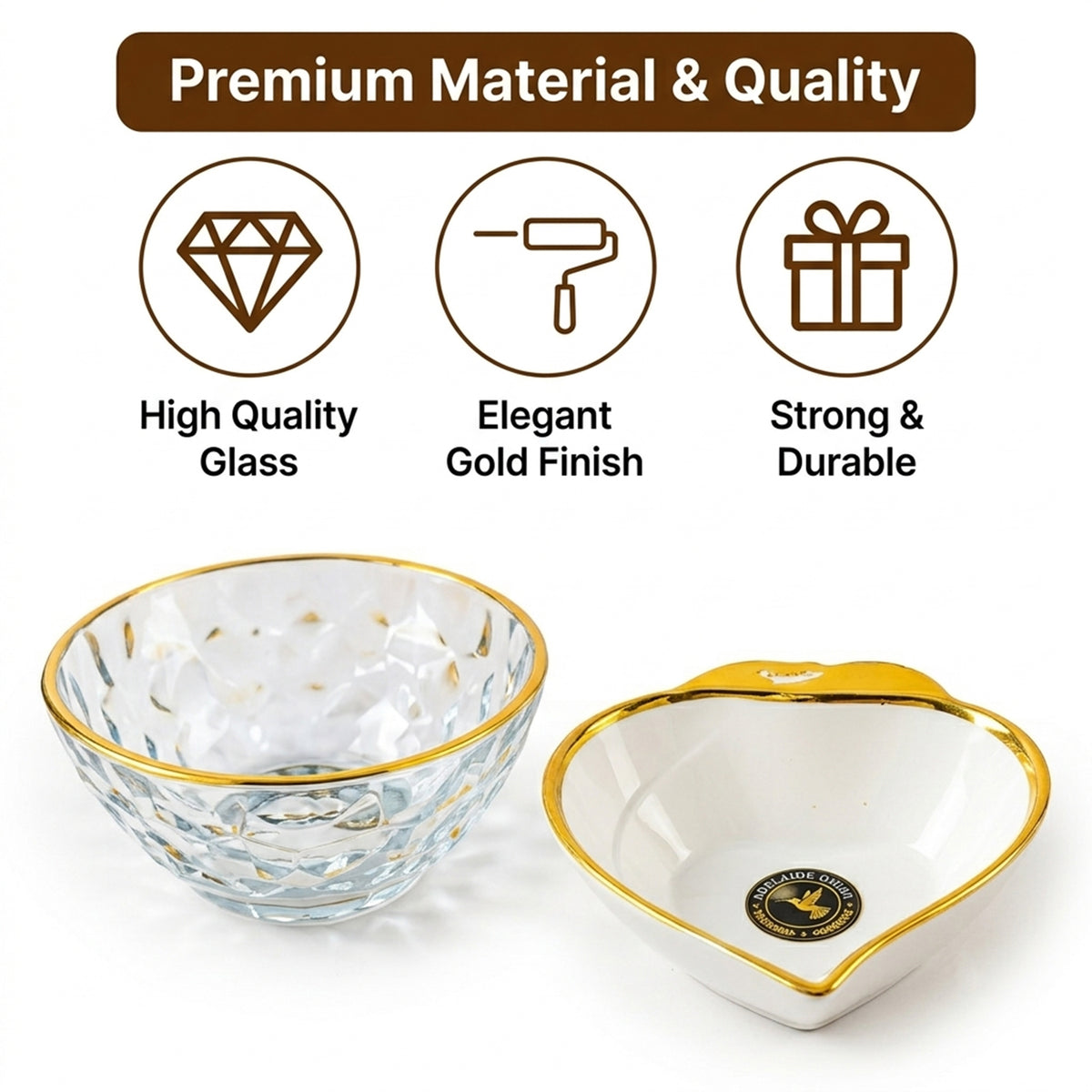 Glass Bowls and Leaf Dishes Gift Set