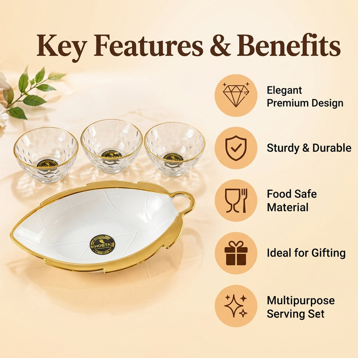 Gold Rim Serving Set