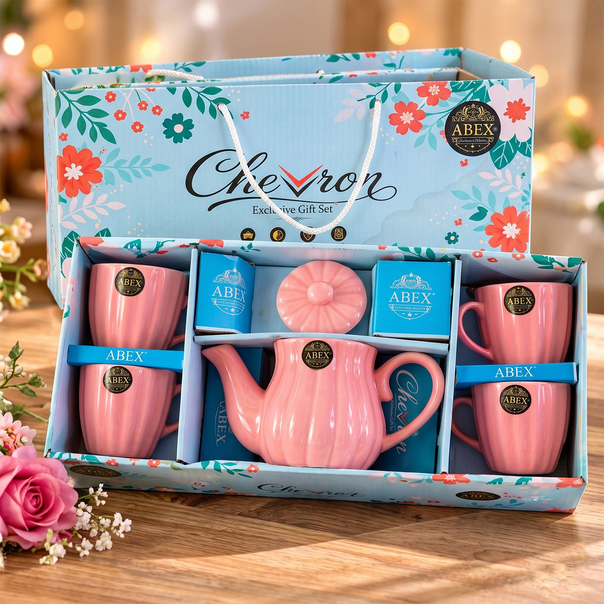 Pink Ceramic Tea Set