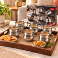 Stainless Steel Tea Coffee Cups with Handles for Home Use (6 Pc, 175 ML)