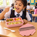 Lunch Box with Spoon Fork and Cutlery Storage for School (3 Compartment)