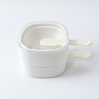 Square silicone ice cream mold set components displayed