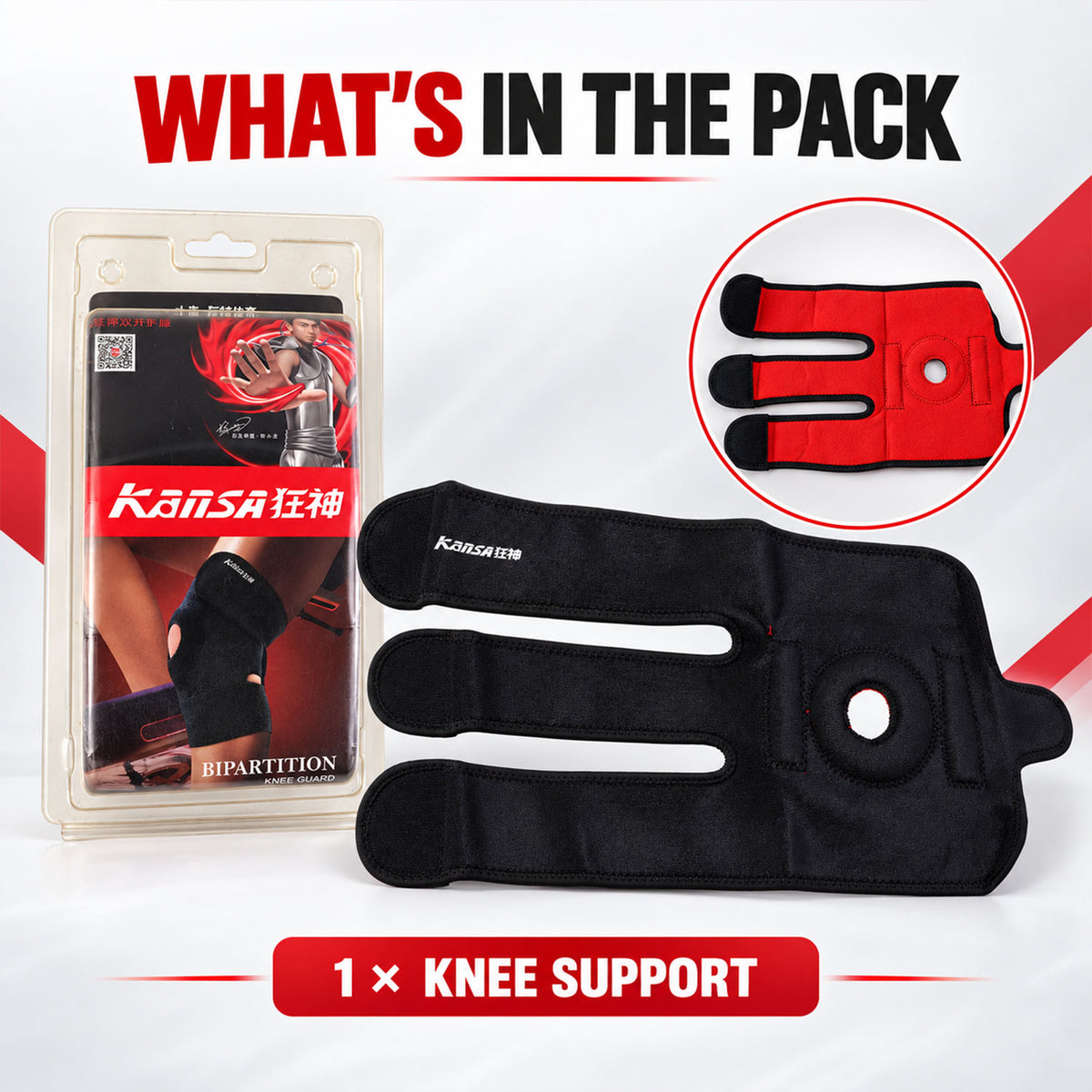 Package containing one knee support