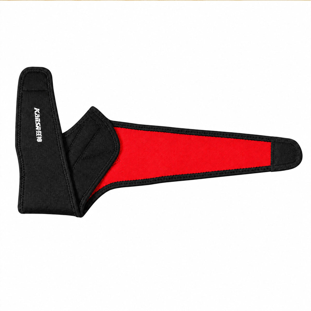 Adjustable ankle brace laid flat on white background