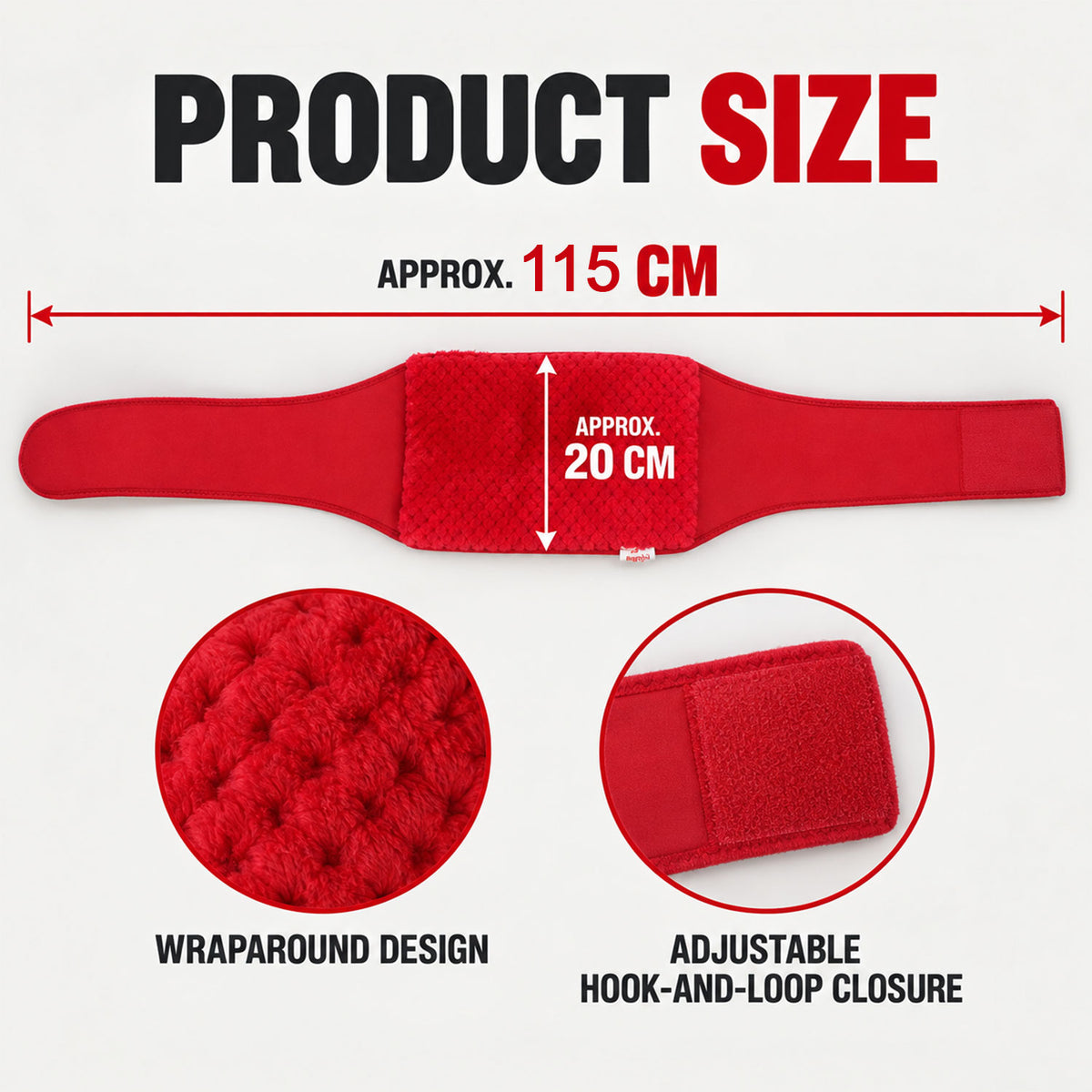 Waist warmer belt dimension reference