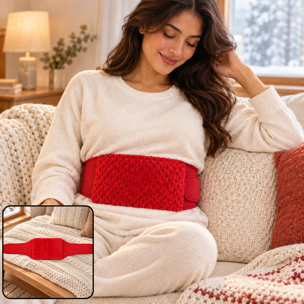Waist belt wearing example and product inset