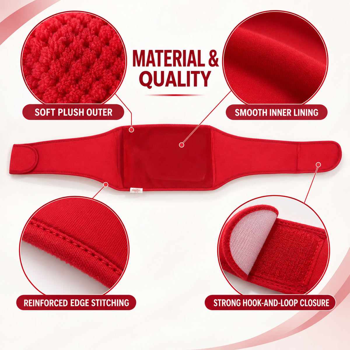 Waist belt fabric lining and closure details