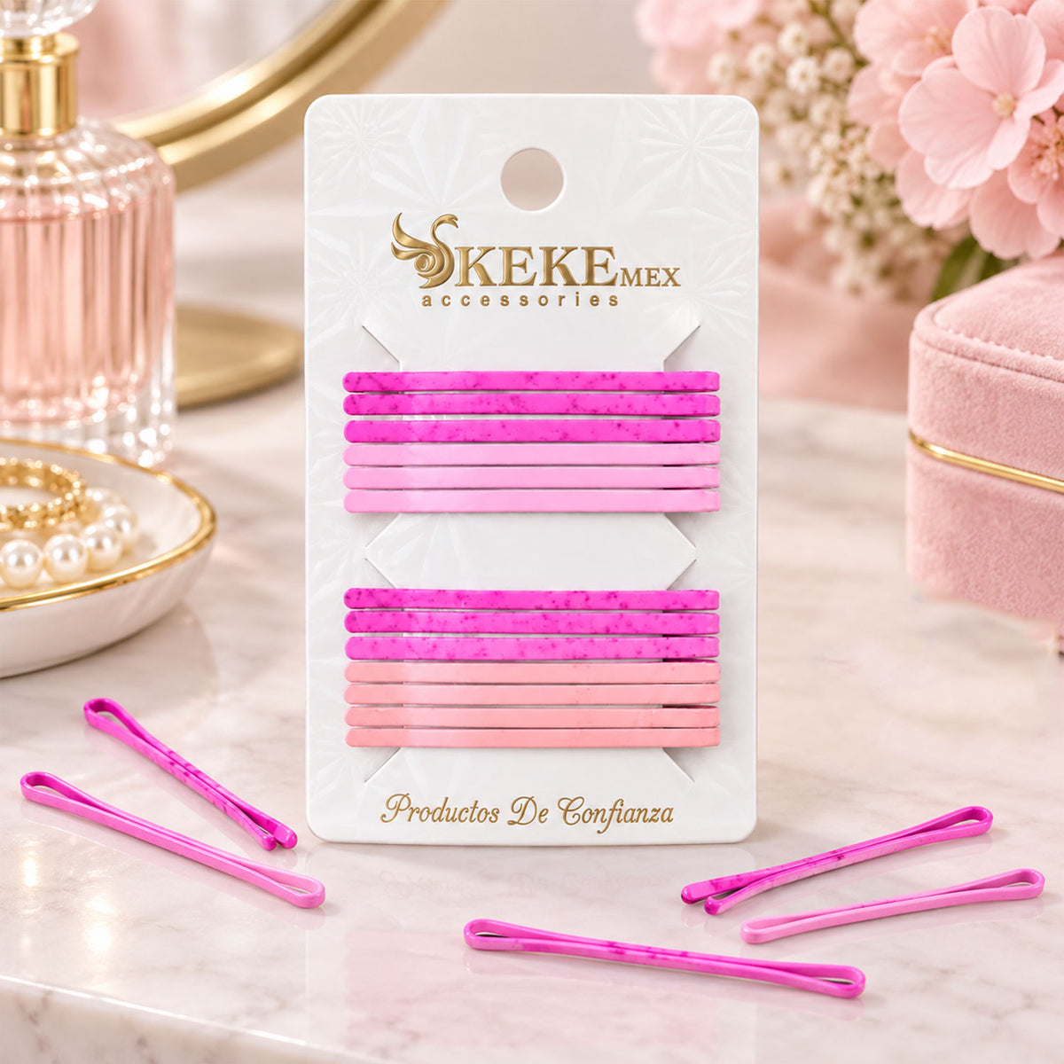 Metal hair pins with smooth coated finish - view 01
