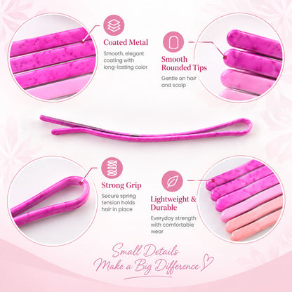 Metal hair pins with smooth coated finish - view 03