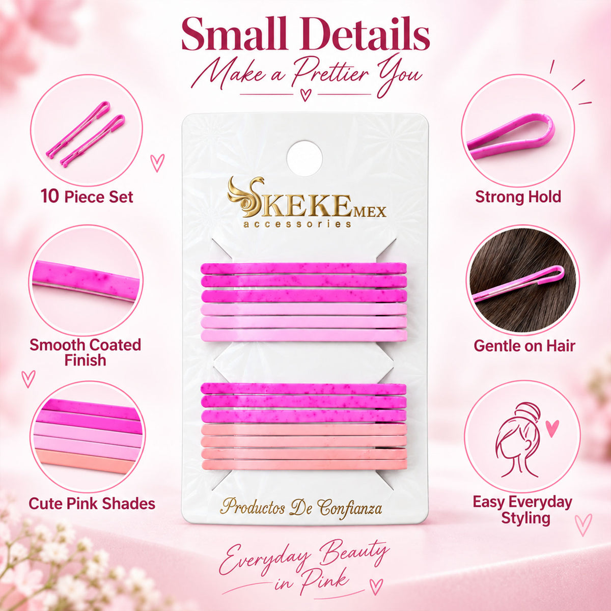 Metal hair pin features and styling - view 04