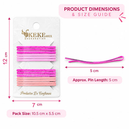Hair pin size guide showing approximately 5 cm pin length