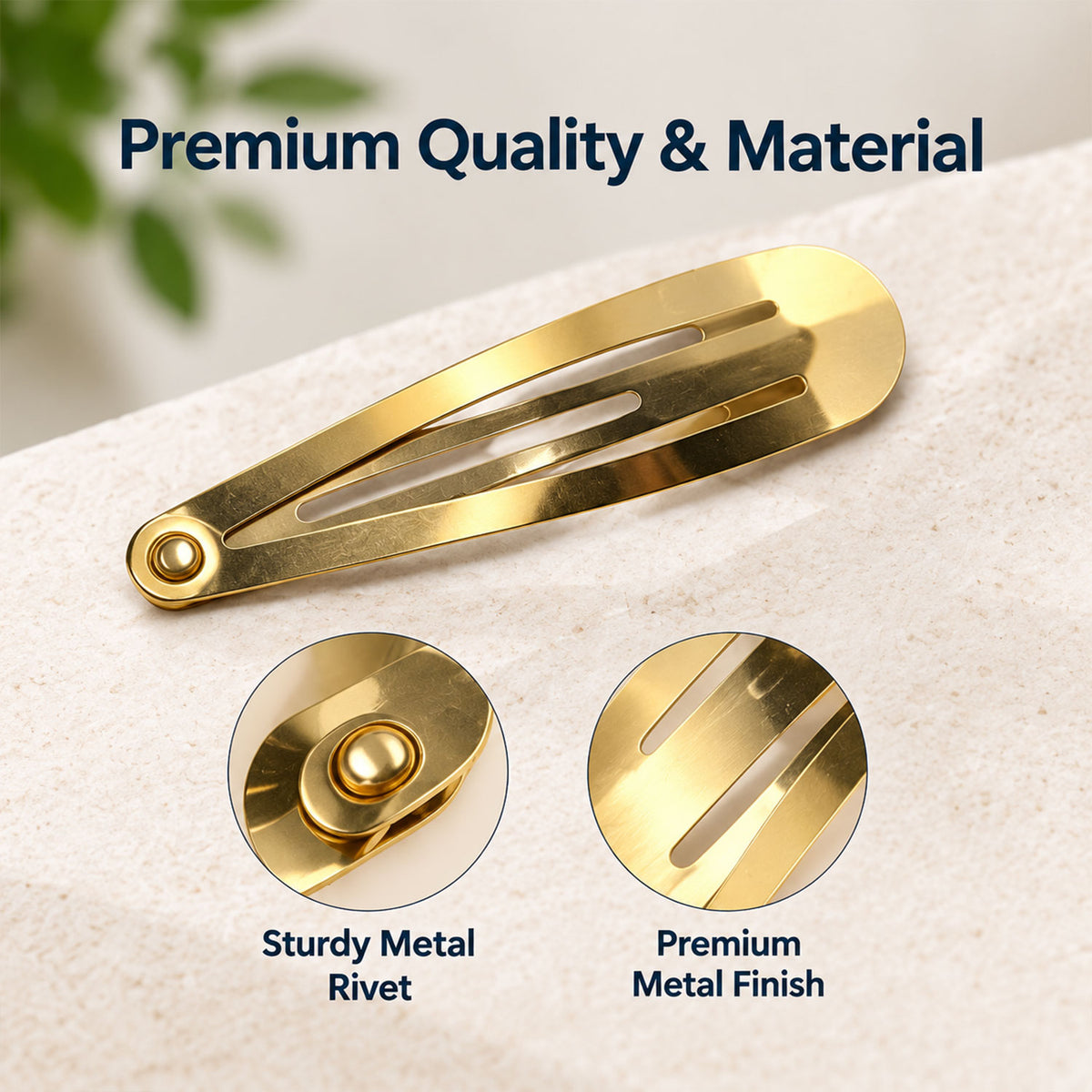 Gold metal hair pins for everyday styling - view 03