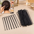 Black Metal Hair Pins with Smooth Finish for Secure Everyday Hair Styling (32 Pc)