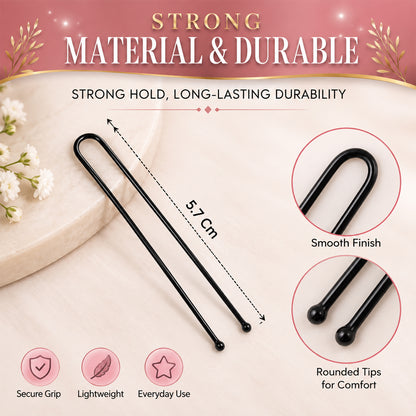 Hair pin size guide showing approximately 5.7 cm pin length