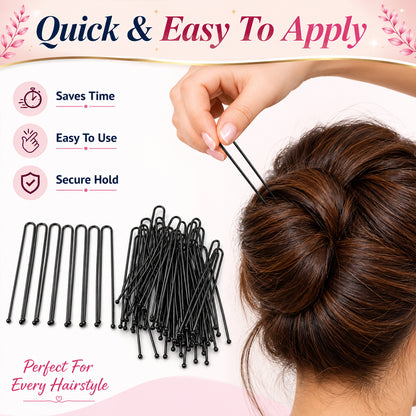 Black hair pin styling details - view Hair-Pins-08