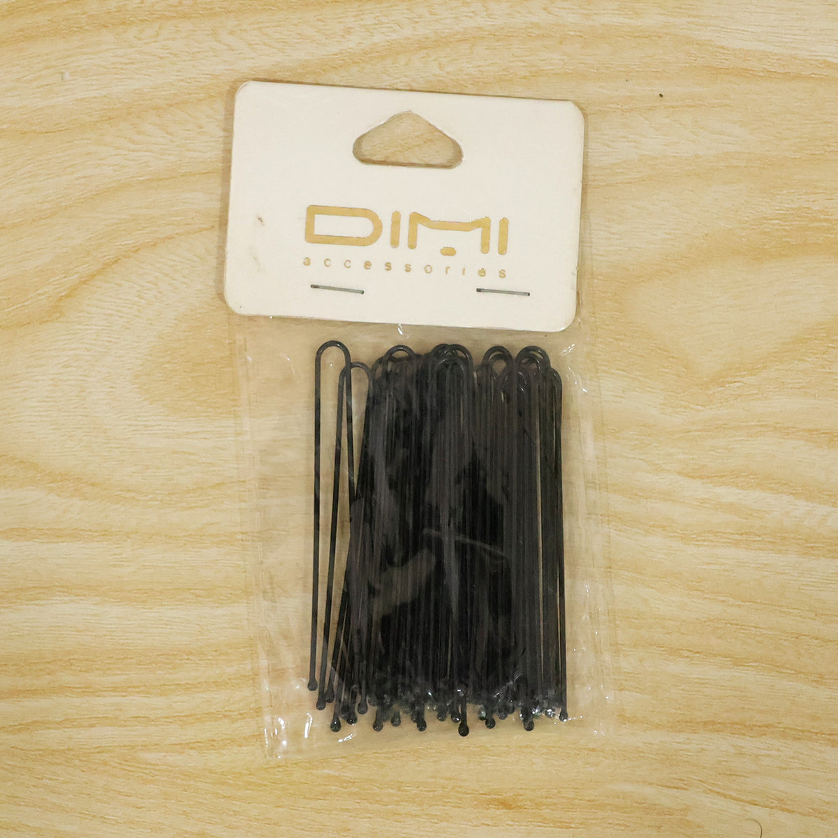 Actual black metal hair pin card pack