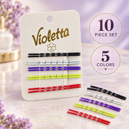 Multicolor coated metal hair pins for everyday styling - view 03