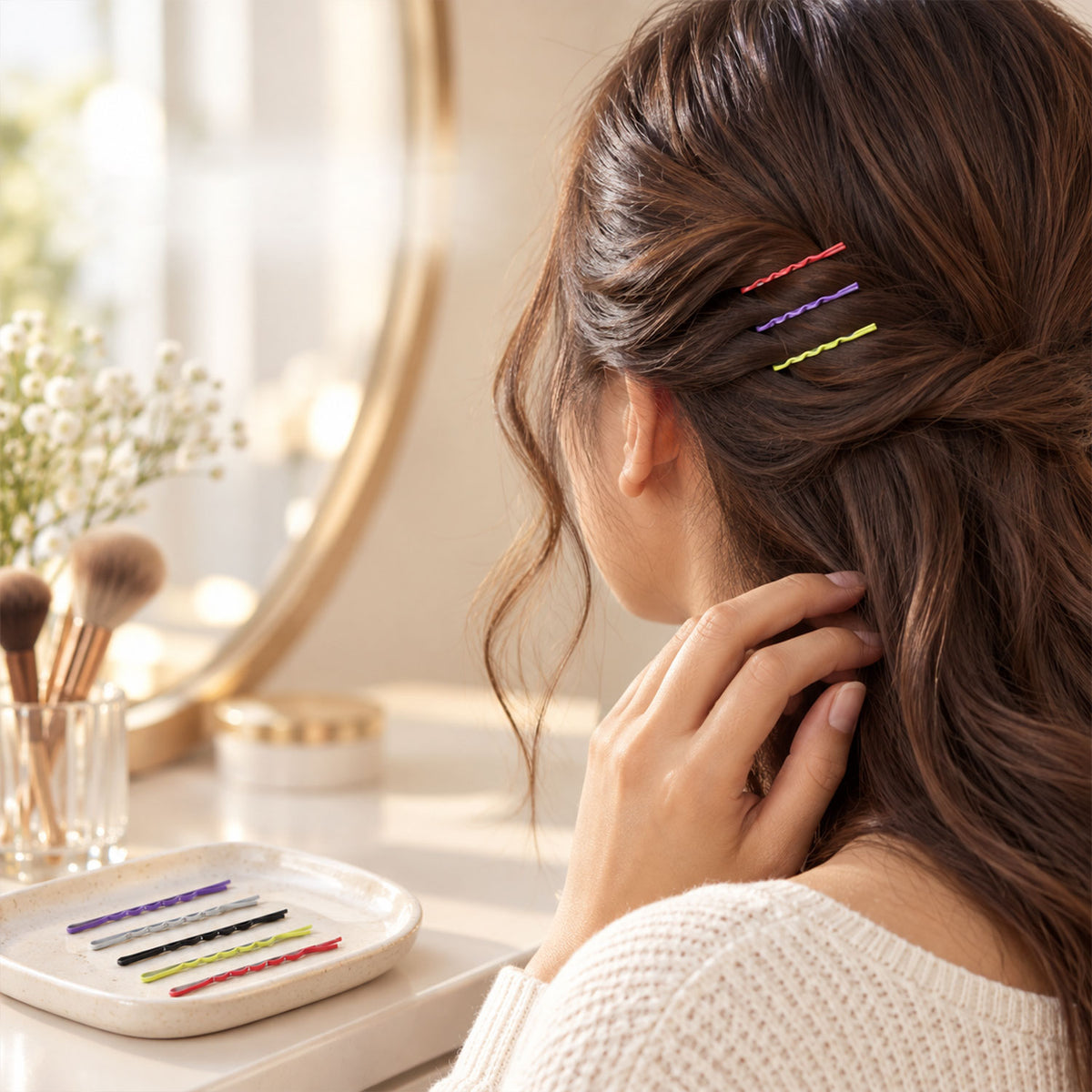 Multicolor hair pin styling details - view 1