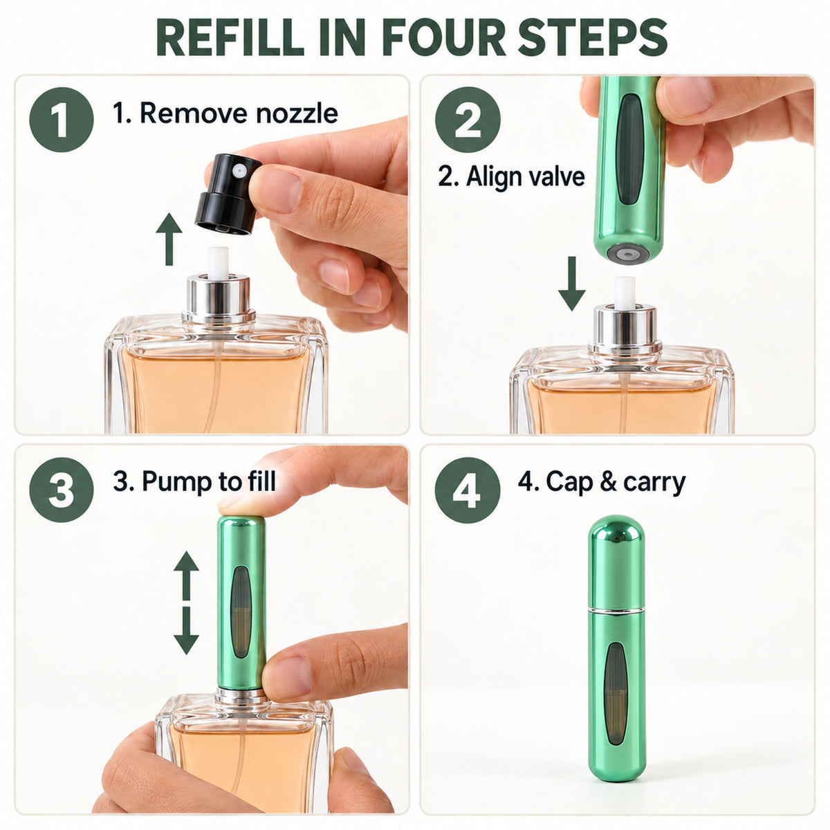 Bottom refill valve filling demonstration