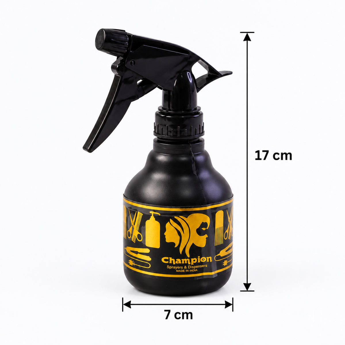 Salon water spray bottle - dimensions