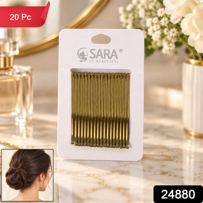 Metal Hair Pins with Rounded Tips for Bun Updo and Everyday Hair Styling (20 Pc)